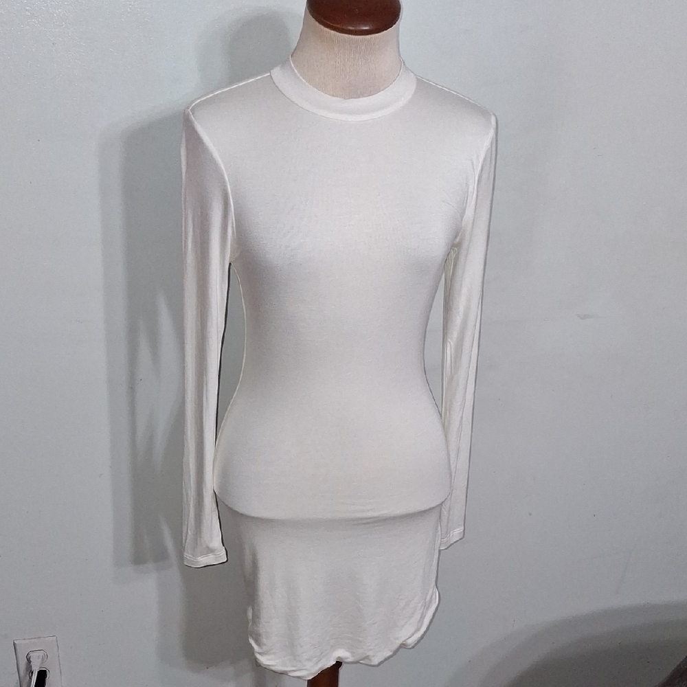 Fashion Nova /White Long Sleeve Mini Dress- W Sz Small